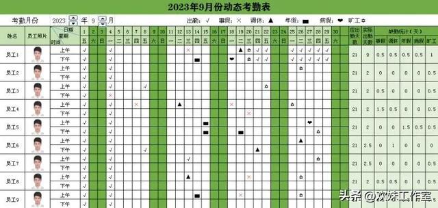 动态考勤表格制作教程从零开始_http://www.zhaochafa.com_信息发布_第1张