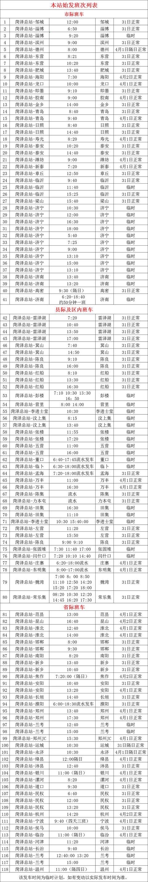 菏泽市汽车总站时刻表查询_http://www.zhaochafa.com_信息发布_第1张