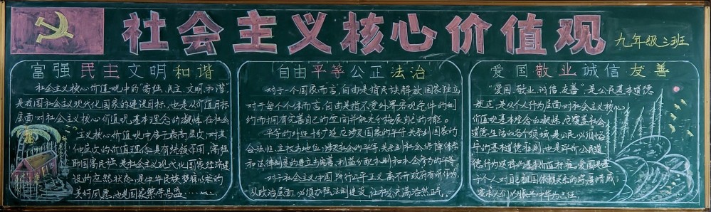 社会主义核心价值观的班会黑板报_http://www.zhaochafa.com_信息发布_第1张